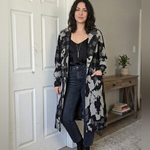 Adore Monochrome Patterned Trench Coat